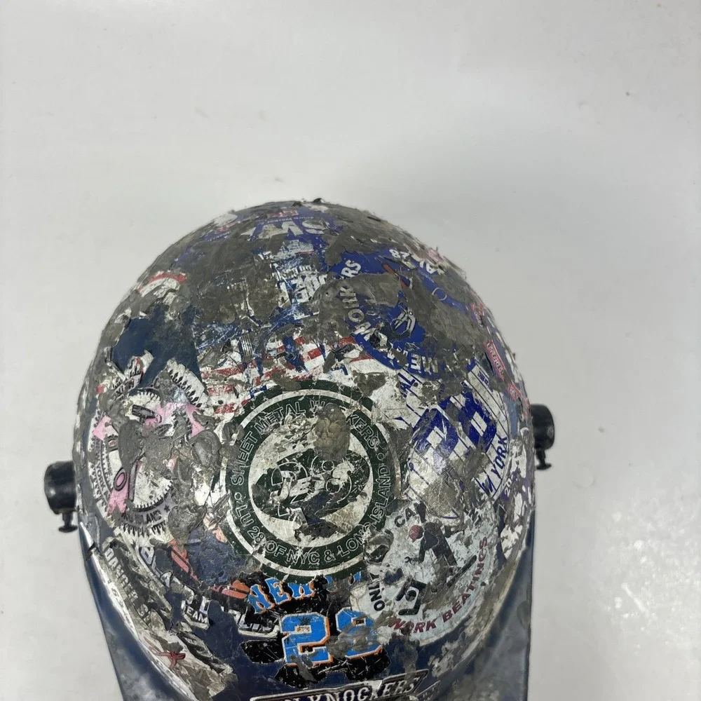 Authentic NYC Union Hard Hat | Local 28 Tin Knocker Stickers | Industrial Decor